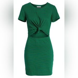 Socialite Striped Crew-Neck Short-Sleeve Casual Dress - Size M